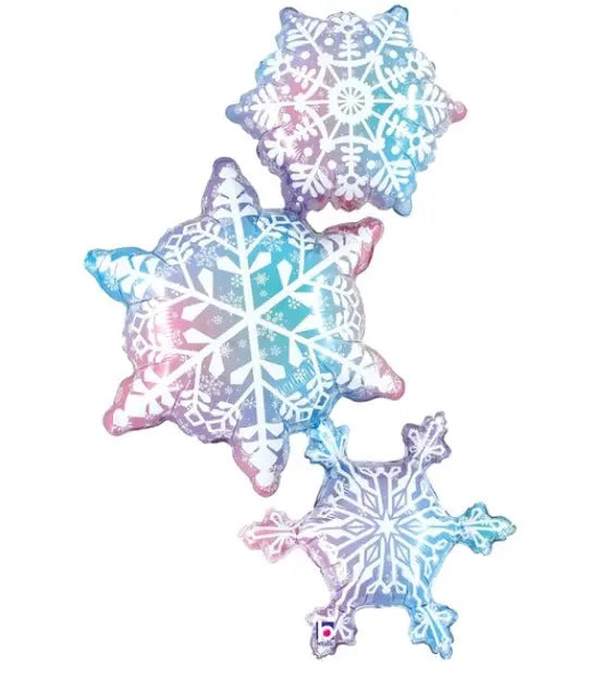 Snowflake Trio FOIL BALLOON Betallic