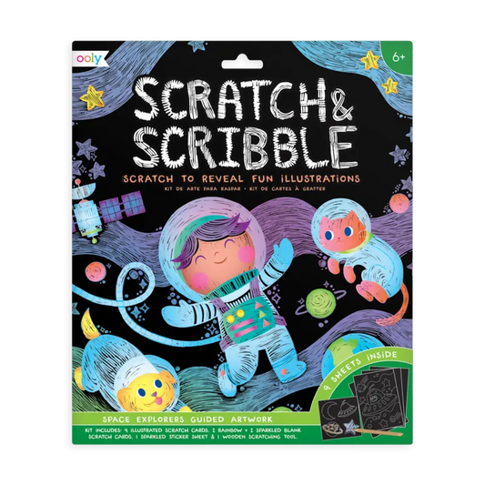 Space Explorer Scratch and Scribble Scratch Art Kit OOLY