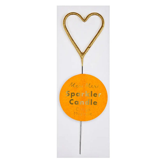 Sparkler Heart Gold Mini Candle Meri Meri