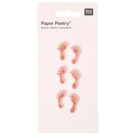 Stickers Baby Feet Pink Rico design