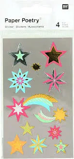 Stickers shooting star - metallic effect Rico design