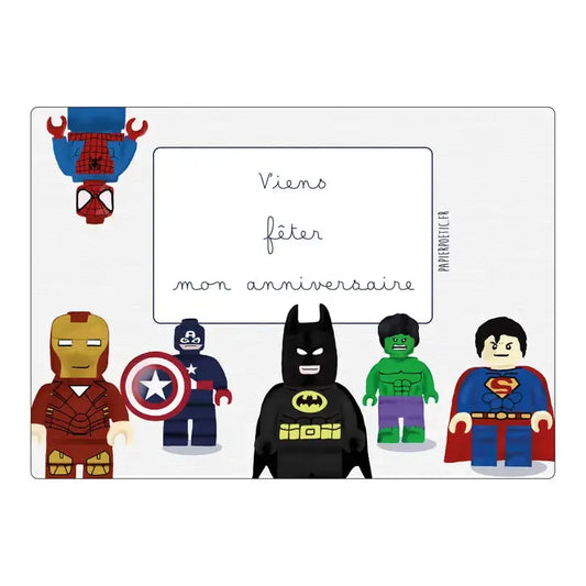 Superhero Invitation Card Papier Poetic