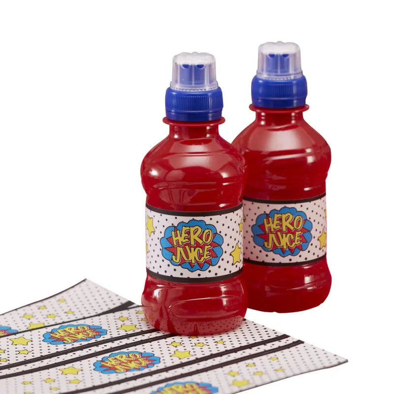 Superhero Juice Labels - Comic Superhero Ginger Ray