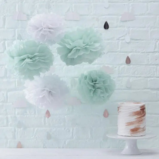 TISSUE POM POMS BABY SHOWER DECORATION GingerRay
