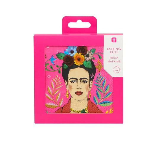 Talking Tables - Pink Frida Kahlo Cocktail Napkins - 20 Pack Talking Tables