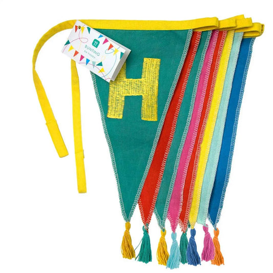 Talking Tables - Rainbow Happy Birthday Fabric Bunting - 3m Talking Tables