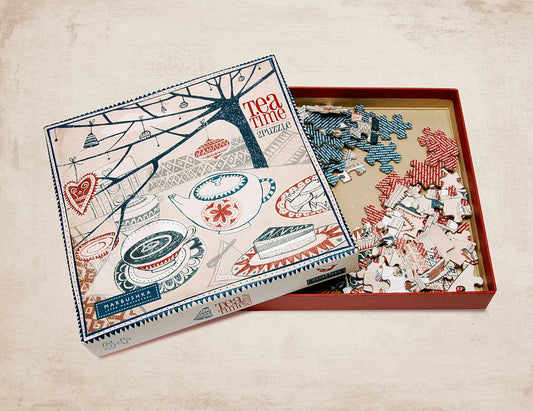 Tea Time Puzzle Kids Concept