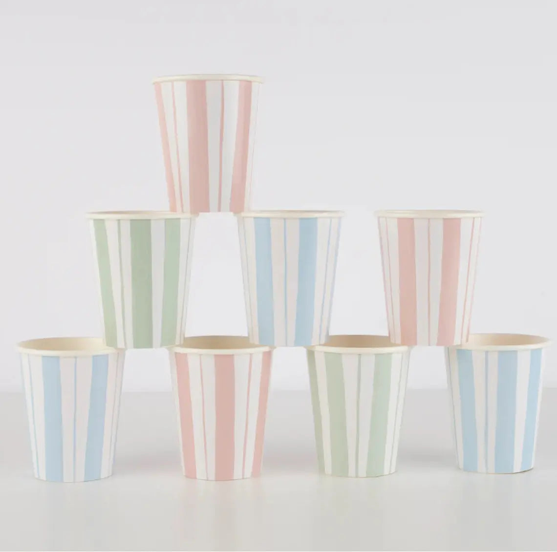 Ticking Stripe Cups (x 8) Meri Meri