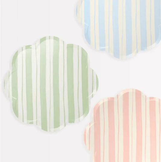 Ticking Stripe Dinner Plates (x 8) Meri Meri