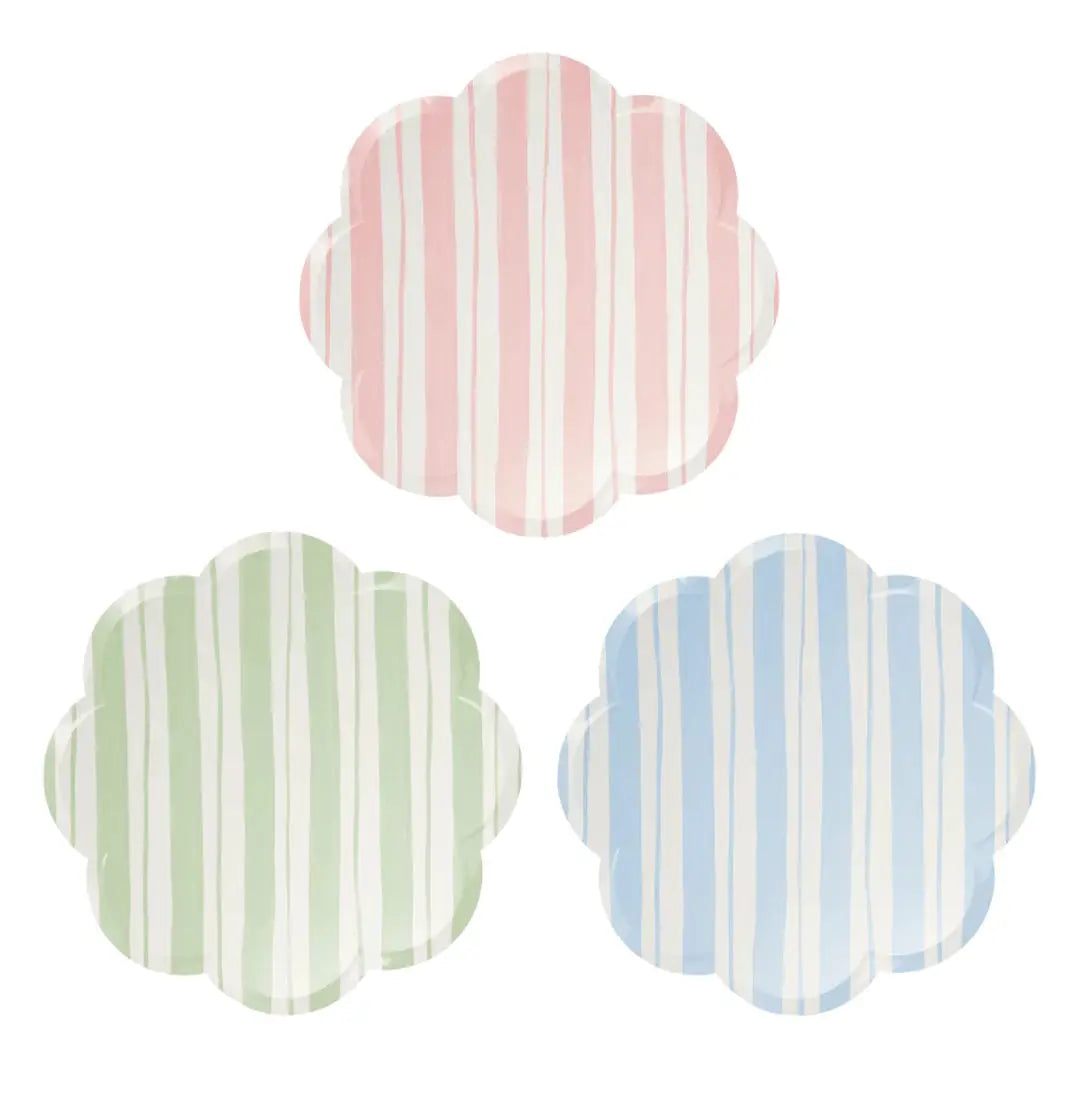 Ticking Stripe Side Plates (x 8) Meri Meri