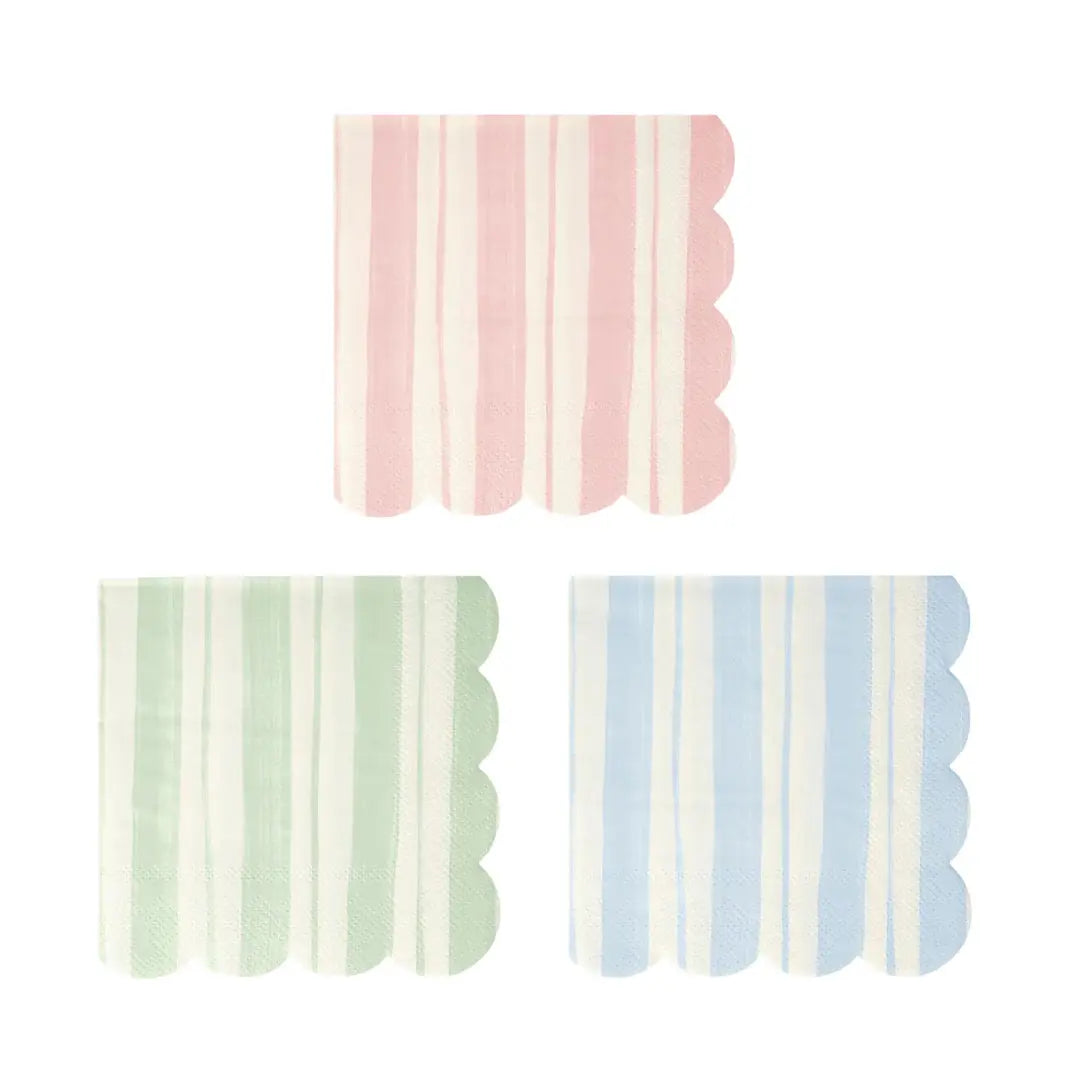 Ticking Stripe Small Napkins (x 16) Meri Meri