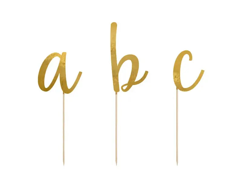 Toppers Alphabet, gold Partydeco