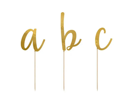 Toppers Alphabet, gold Partydeco