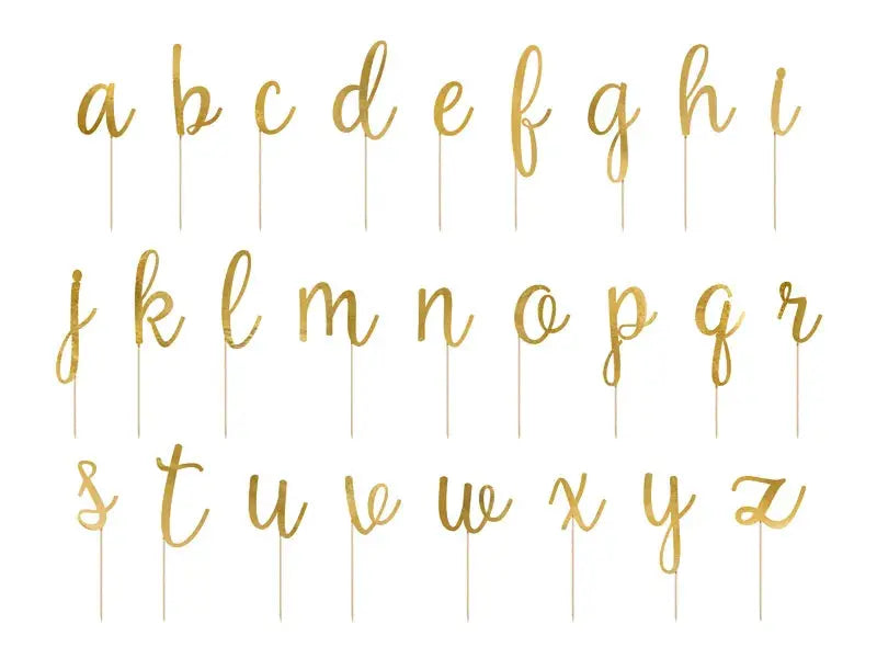 Toppers Alphabet, gold Partydeco