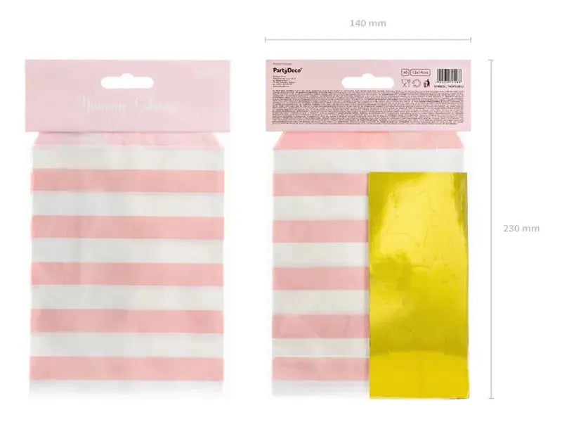 Treat bags yummy, light pink Partydeco
