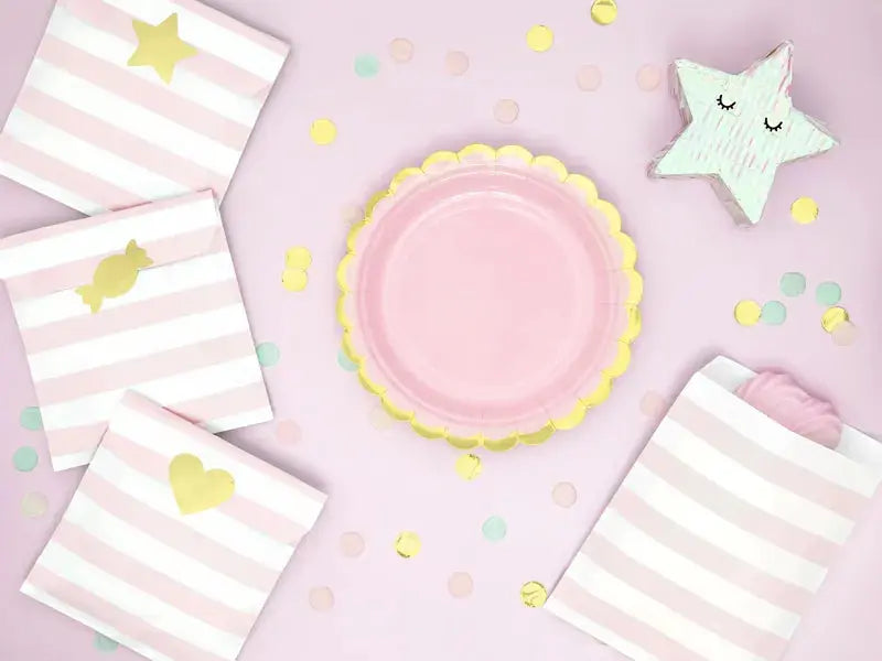 Treat bags yummy, light pink Partydeco
