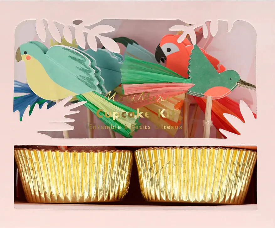 Tropical Bird Cupcake Kit (x 24 toppers) Meri Meri