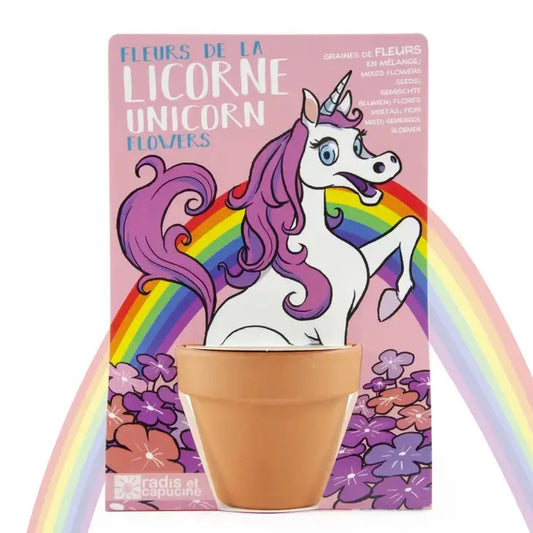Unicorn Nature Card - Mix of Flowers Radis et Capucine