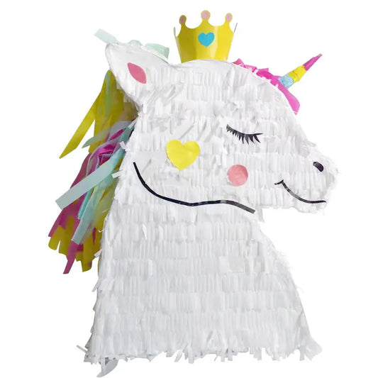 Unicorn head pinata with crown cotillons Alsace
