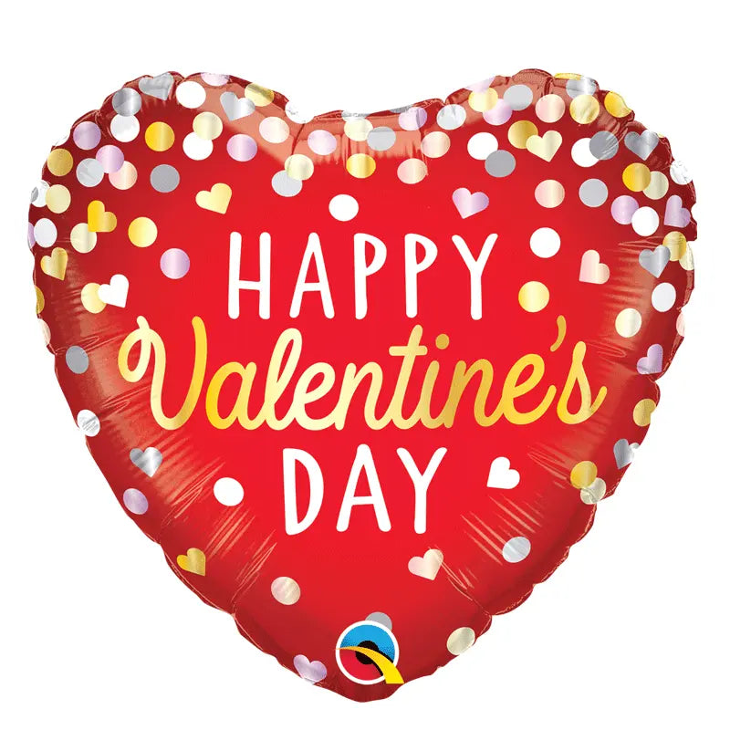 Valentine's Confetti Red Bubble qualatex