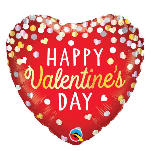 Valentine's Confetti Red Bubble qualatex