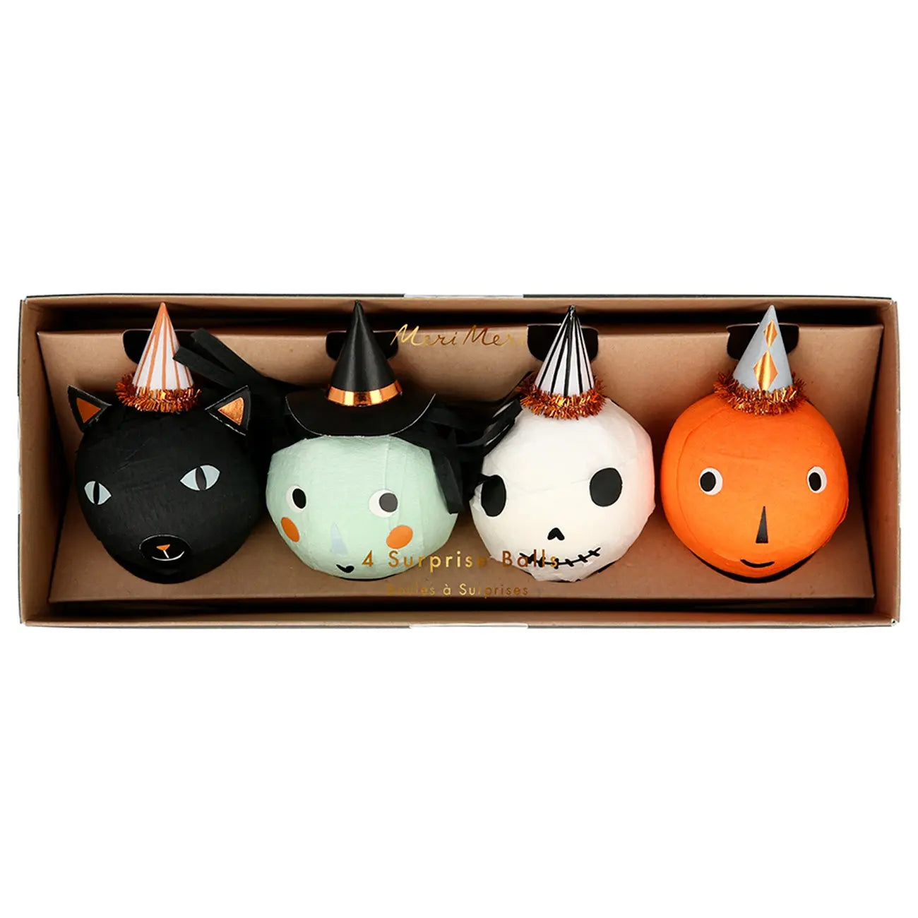 Vintage Halloween Surprise Balls (x 4) Meri Meri