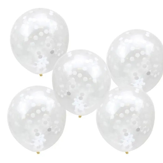 WHITE CONFETTI BALLOONS GingerRay