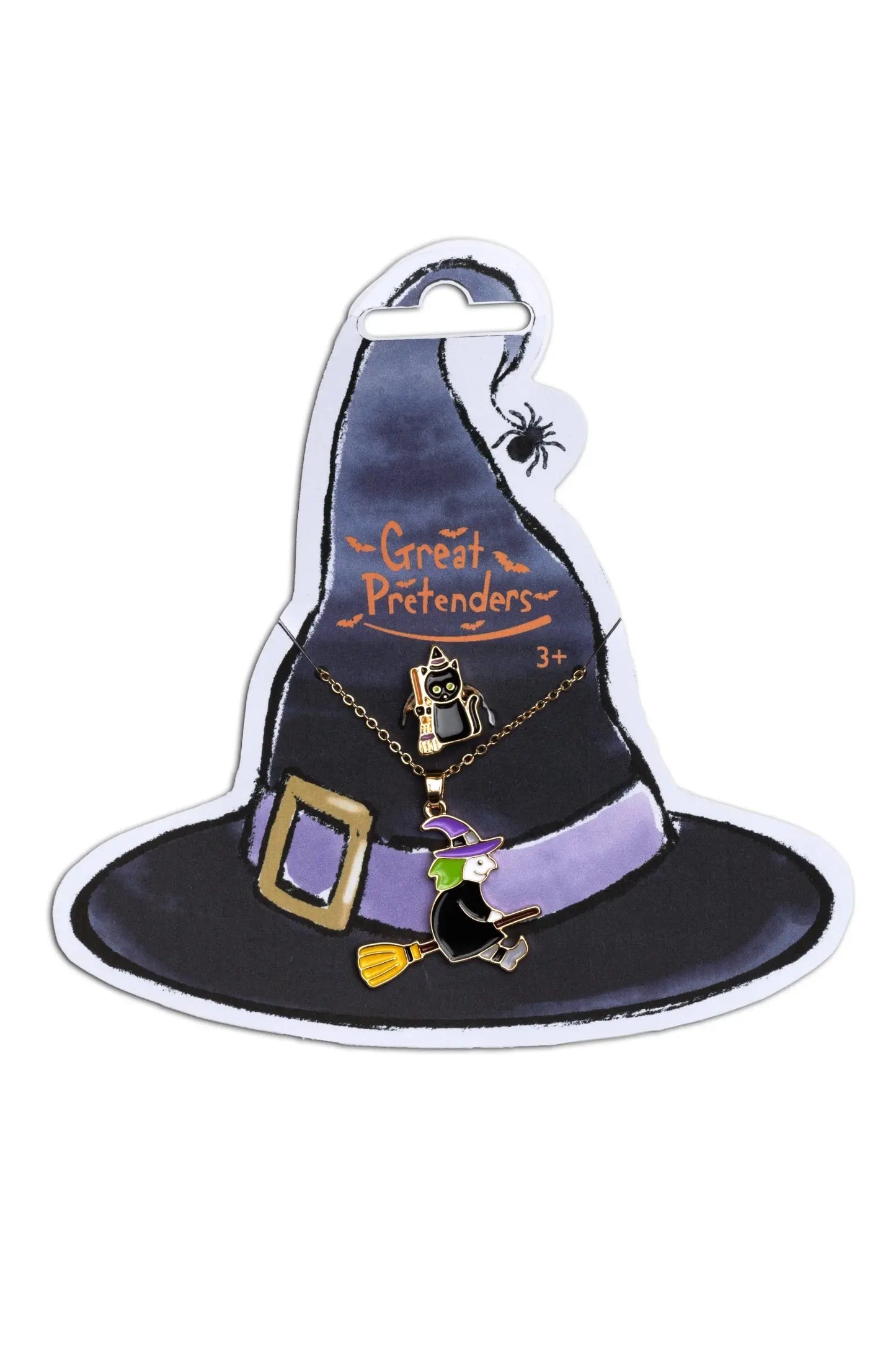 WITCH NECKLACE WITH BLACK CAT RING Great Pretenders