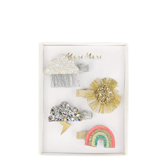 Weather glitter hair clips Meri Meri