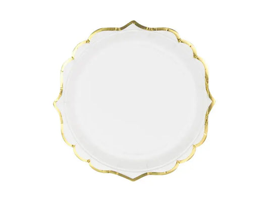 White Porcelain Paper Plates Partydeco