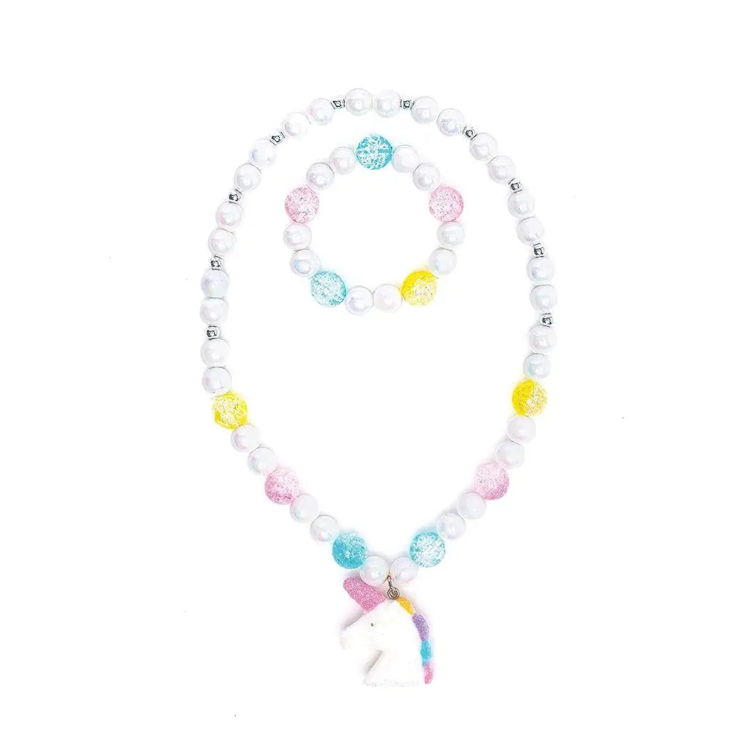 White Unicorn Necklace & Bracelet Great Pretenders
