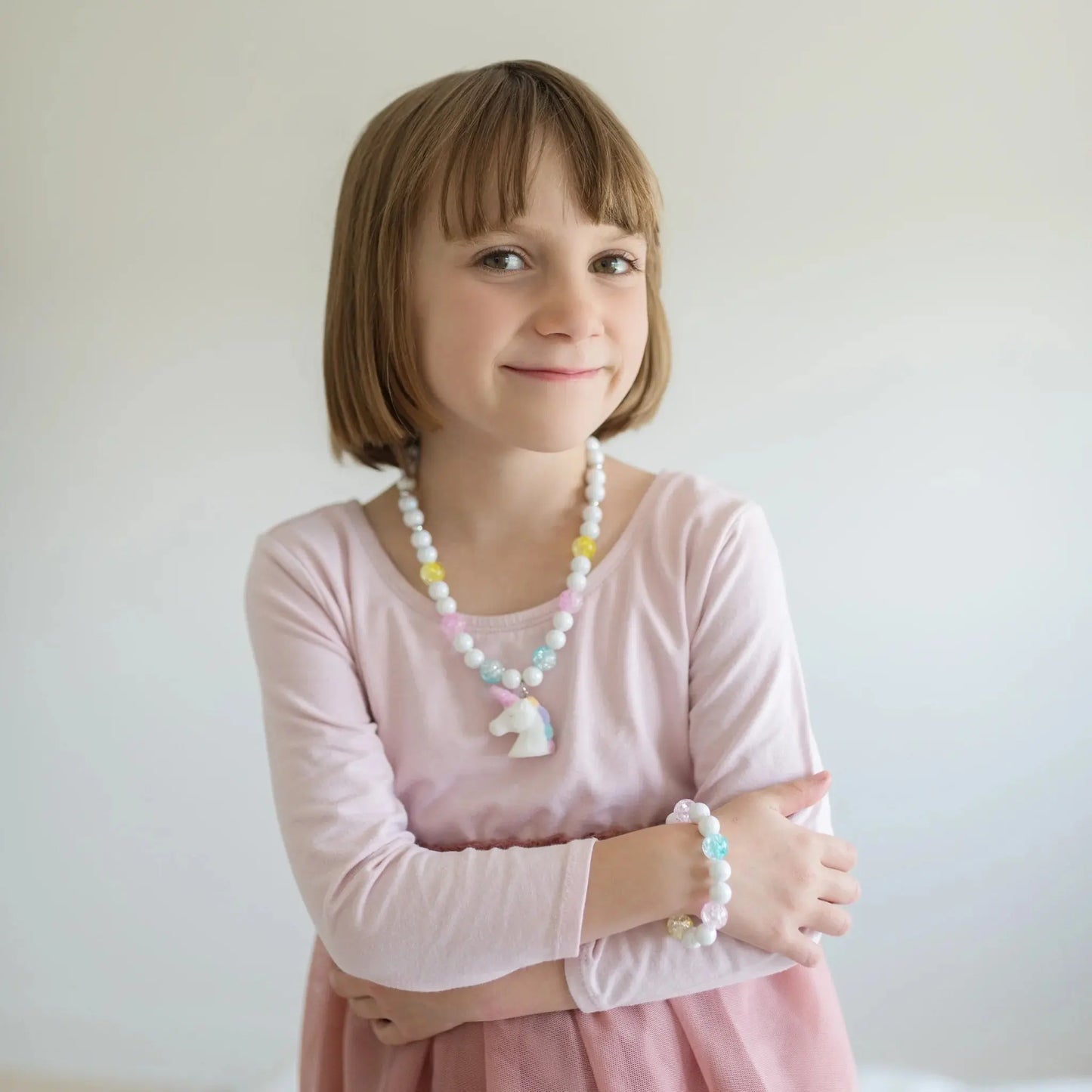 White Unicorn Necklace & Bracelet Great Pretenders