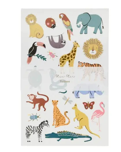 Wild Animals Tattoo Sheets (x 2 sheets) Meri Meri