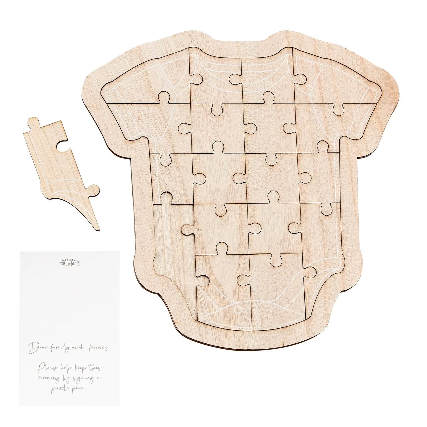 Wooden Baby Shower Guest Book Babygrow Ginger Ray