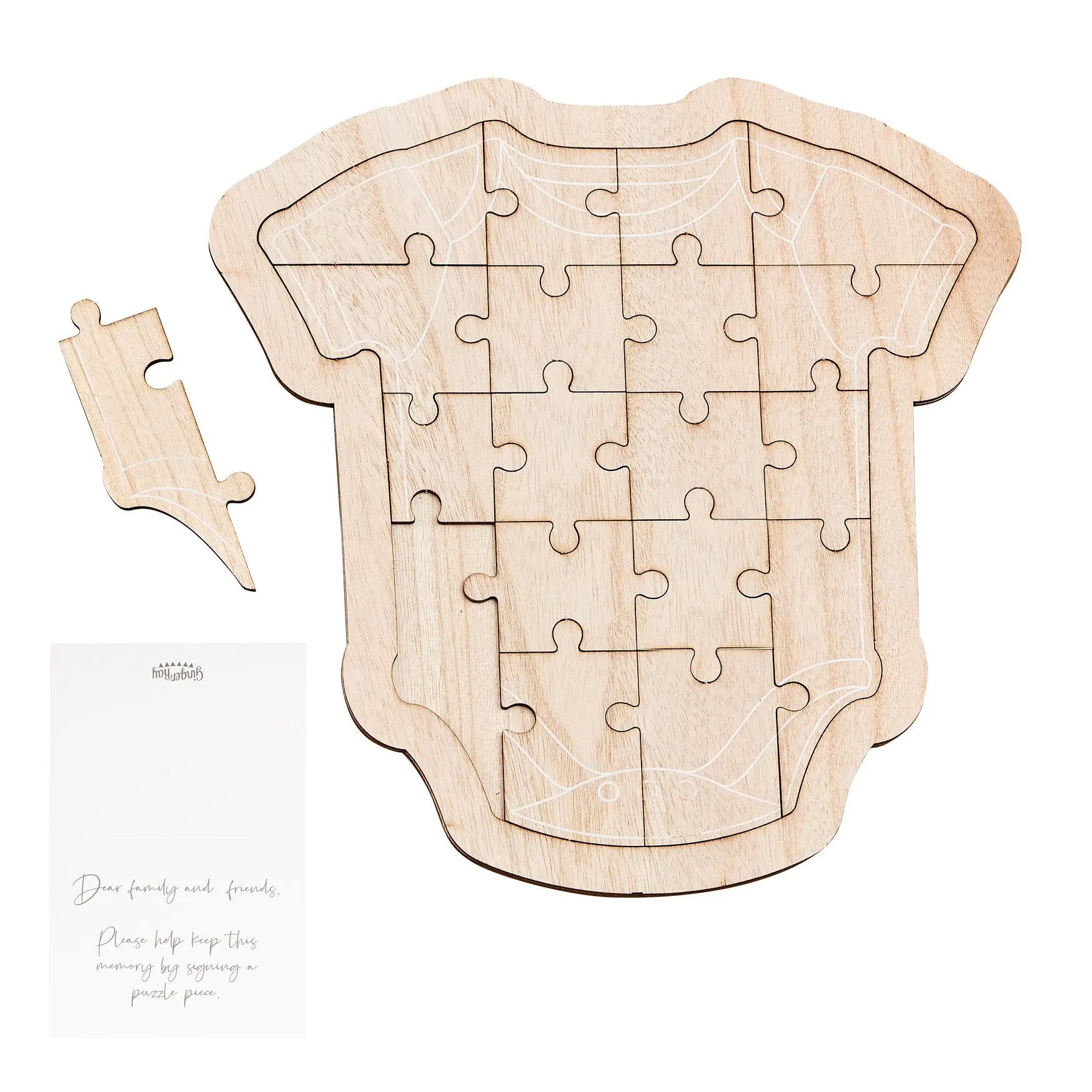 Wooden Baby Shower Guest Book Babygrow Ginger Ray