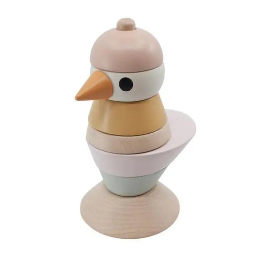 Wooden Stacking Bird - Cotton Candy Pink thepartyville