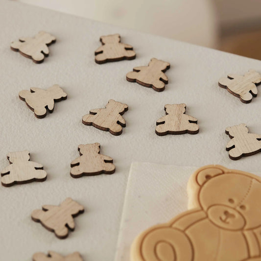 Wooden Teddy Bear Baby Shower Confetti Ginger Ray