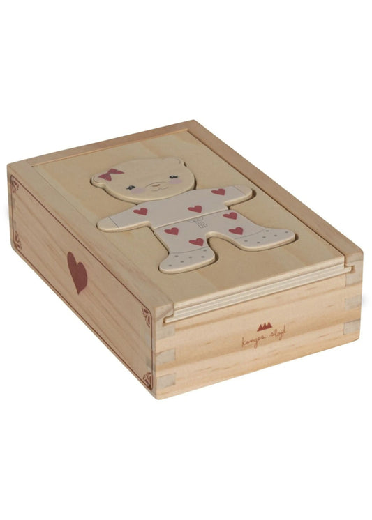 Wooden Teddy Dress-UP Puzzle Konges Slojd