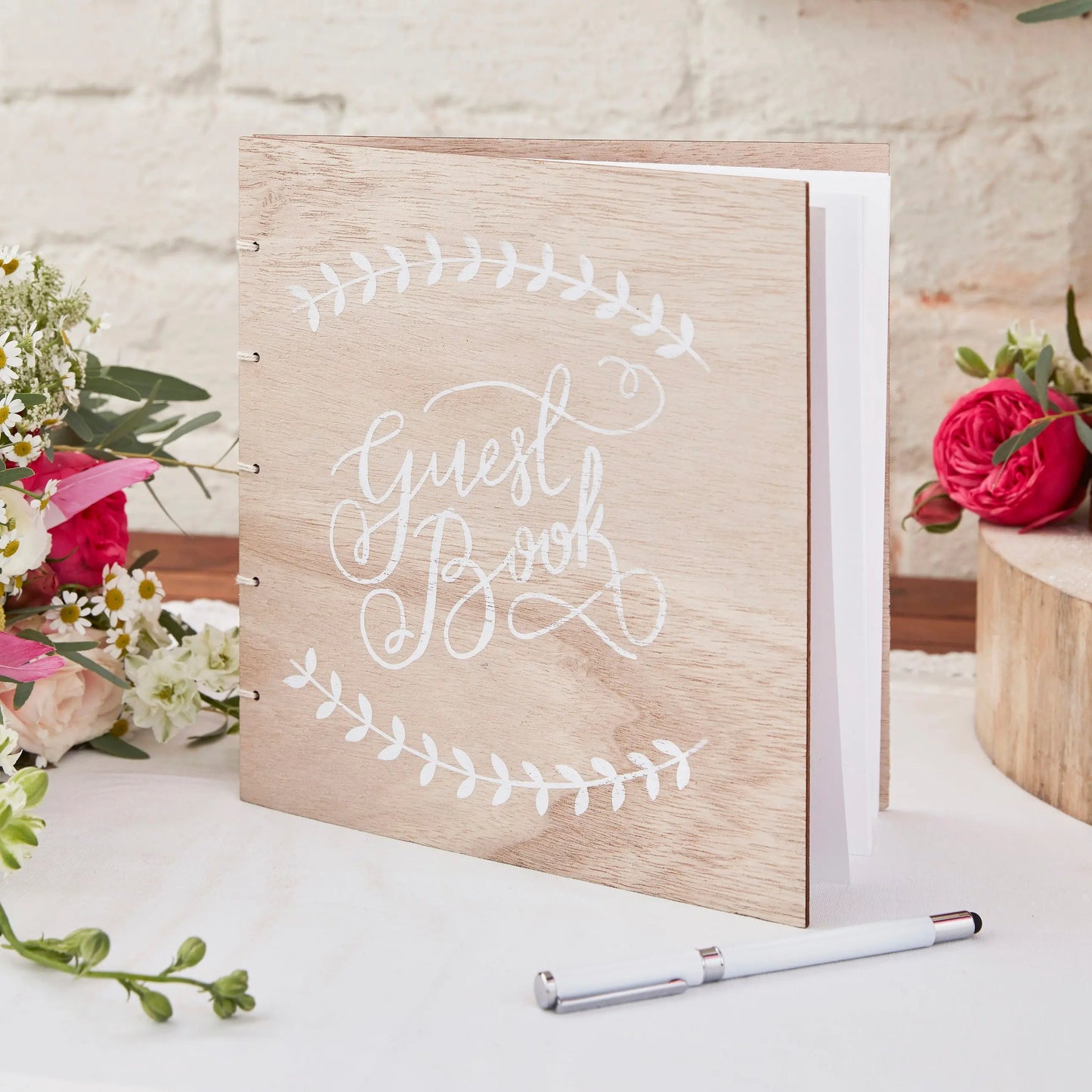 Wooden Wedding Guest Book Ginger Ray