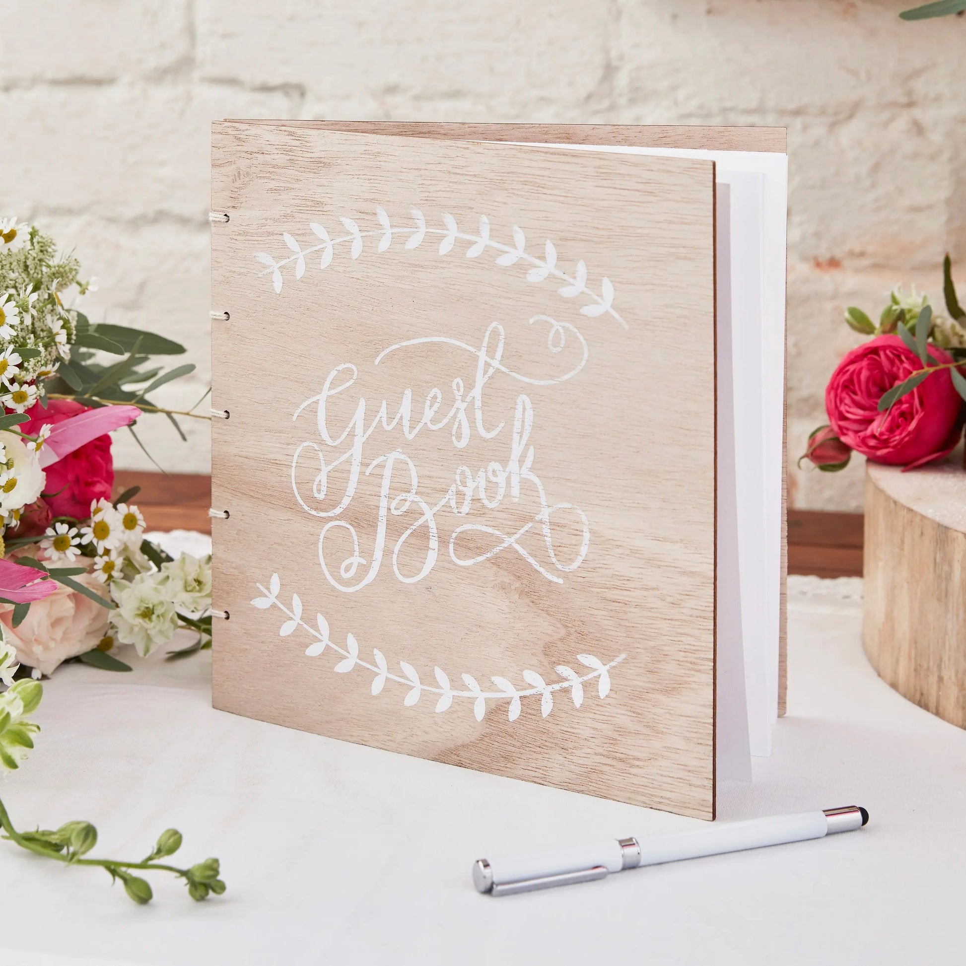 Wooden Wedding Guest Book Ginger Ray