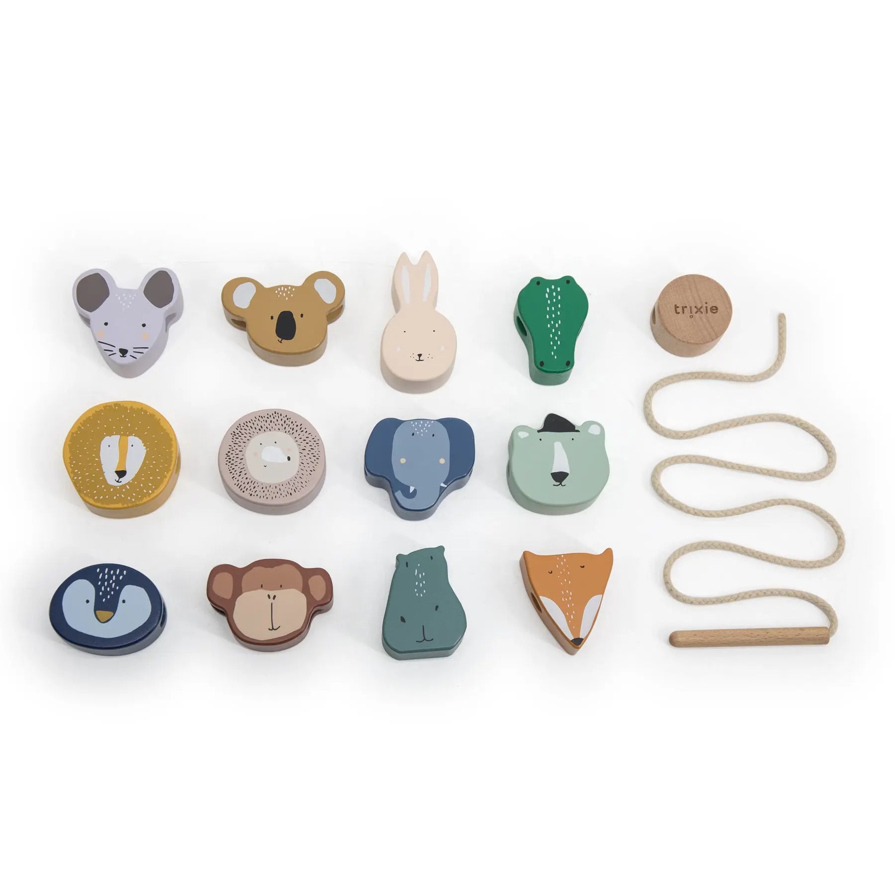 Wooden animal lacing beads Trixie