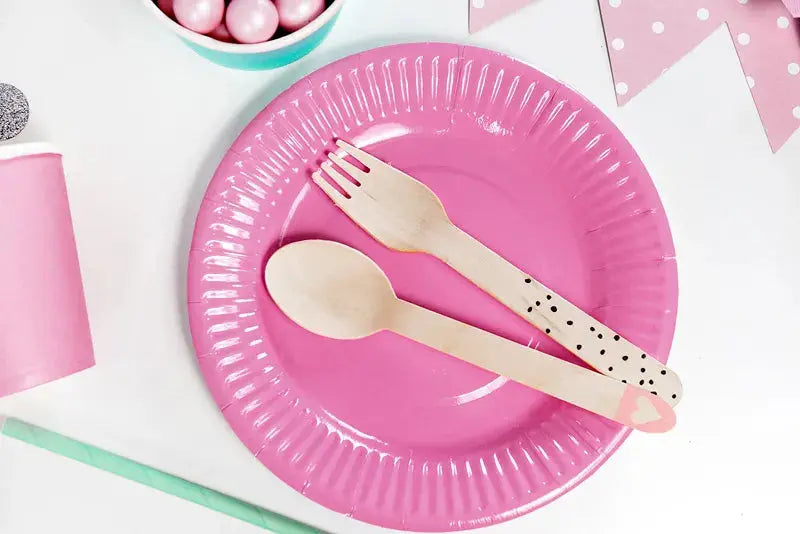 Wooden cutlery, black Partydeco