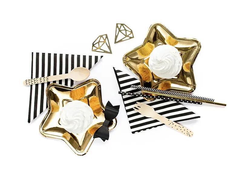 Wooden cutlery, black Partydeco