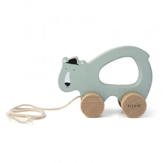 Wooden pull along toy - Mr. Polar Bear Trixie