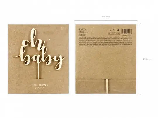 Wooden topper Oh baby Partydeco