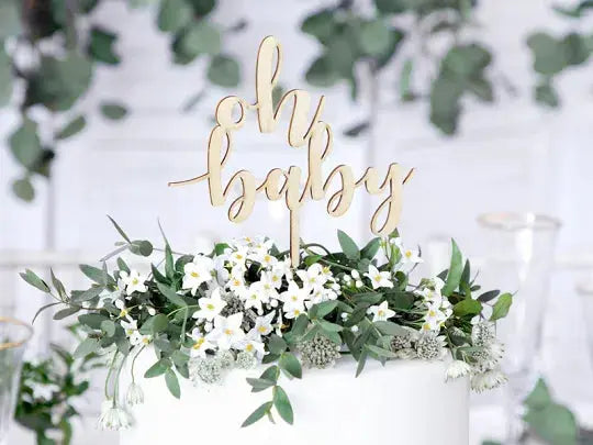 Wooden topper Oh baby Partydeco
