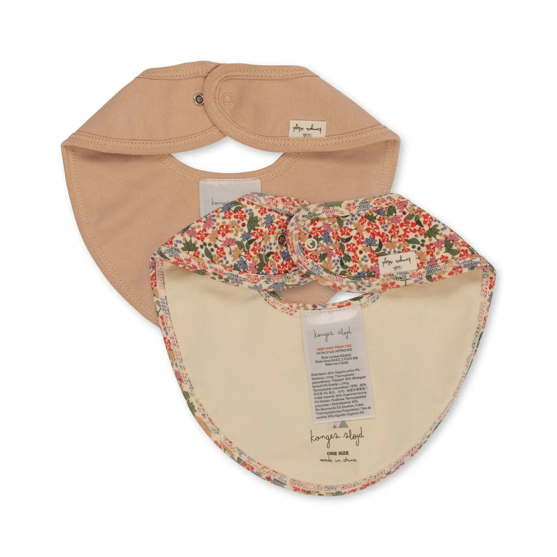 basic 2 pack bib - jardin rouge Konges Slojd