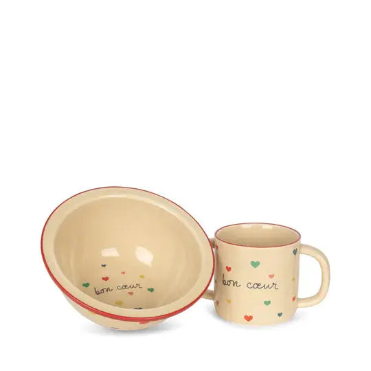 ceramic cup and bowl - bon coeur Konges Slojd