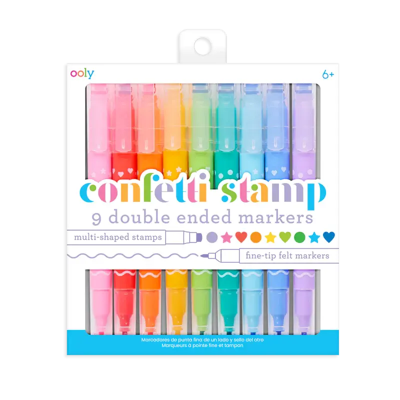 confetti stamp double-ended markers - set of 9 OOLY