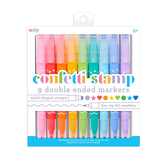 confetti stamp double-ended markers - set of 9 OOLY